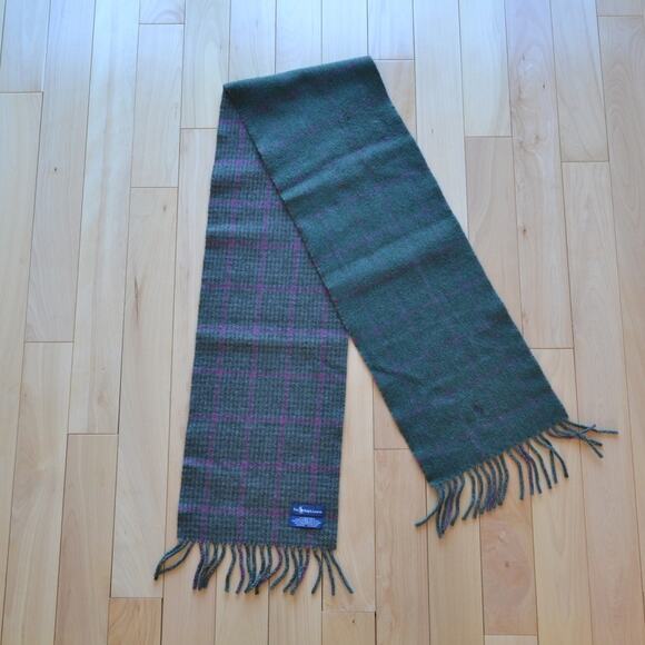 Polo Ralph Lauren Lambs Wool Plaid Tartan Scarf - Picture 1 of 3